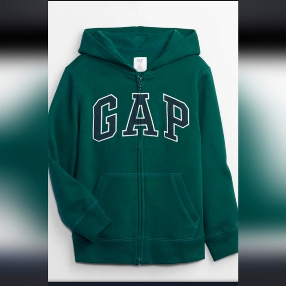 NWT! GAP, Gap Logo Hooded Sweatshirt, Forest Green/Navy, Size XL - Picture 1 of 7